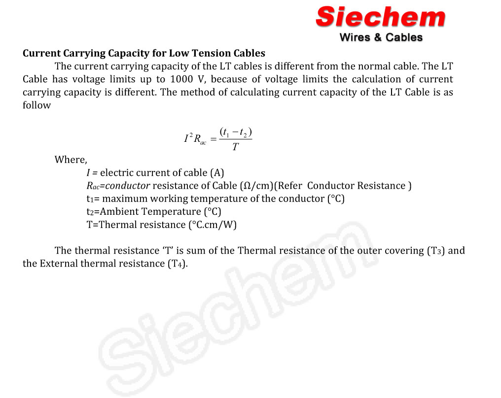 Calculating the Current Carrying Capacity of Copper Cables